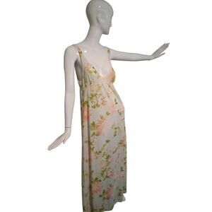 Y2K Vintage Womens size 36 Babydoll Whimsical Fairy Floral Maxi Slip Night Dress